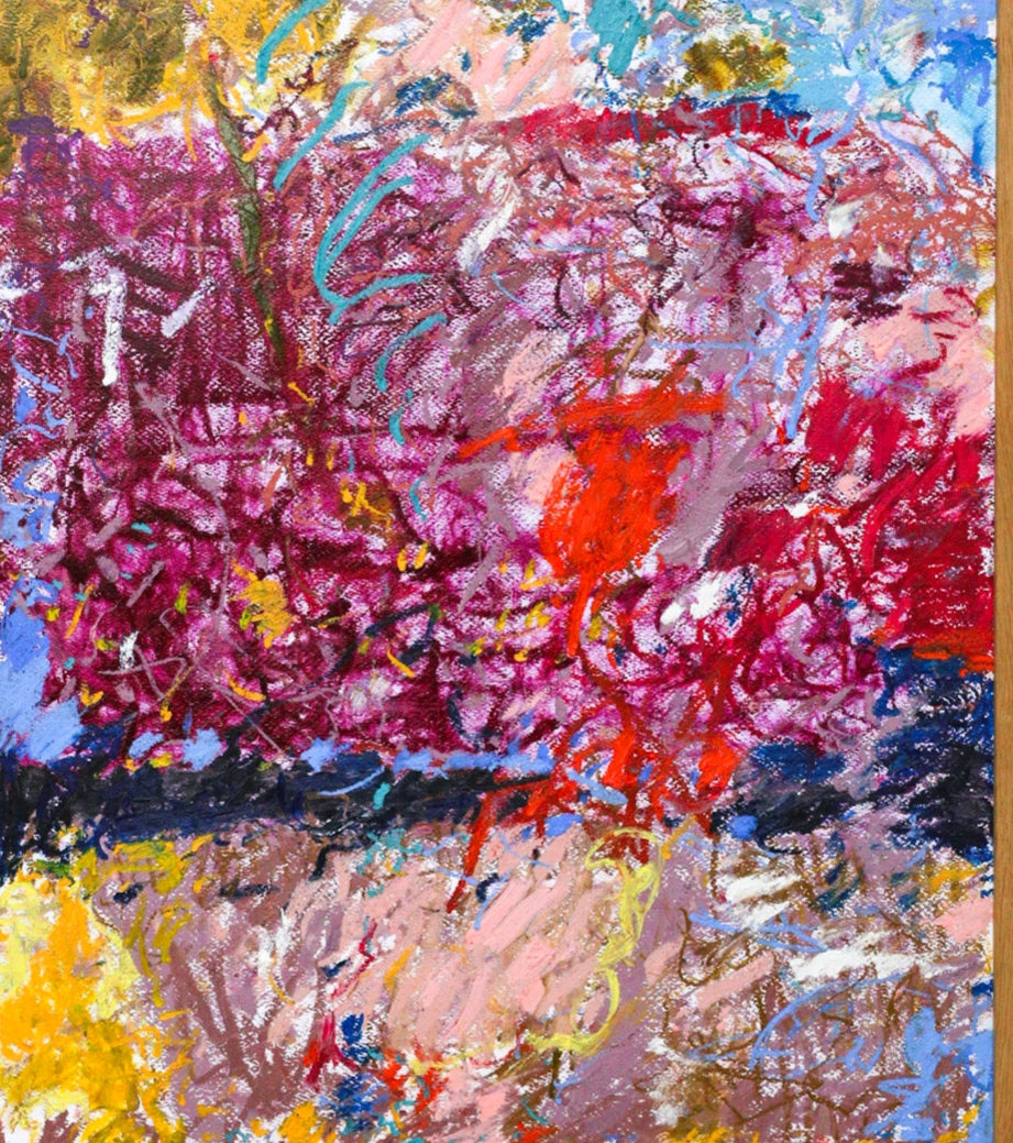 Abstract painting with vibrant colors and textures